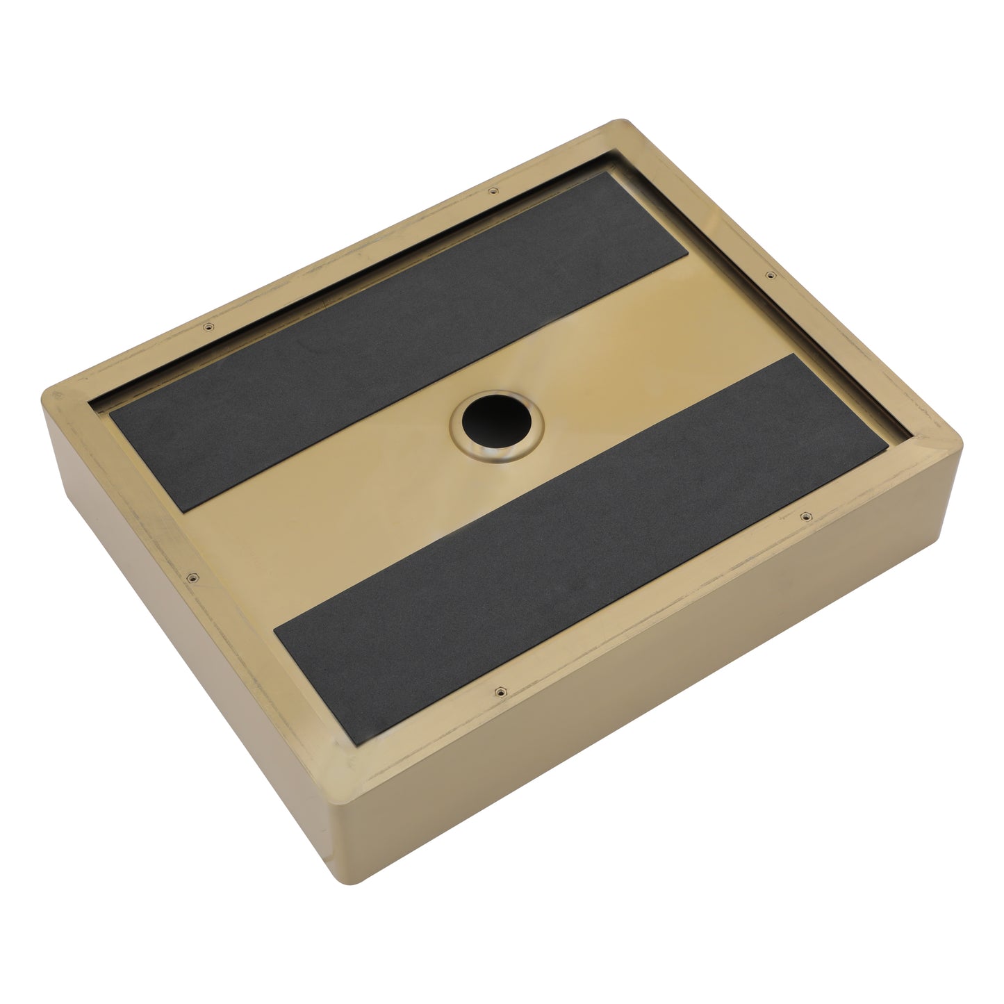 19in L X 15in W Stainless Steel Rectangular Bathroom Sink Above Couter Art Basin with Pop Up Drain-Brushed Gold