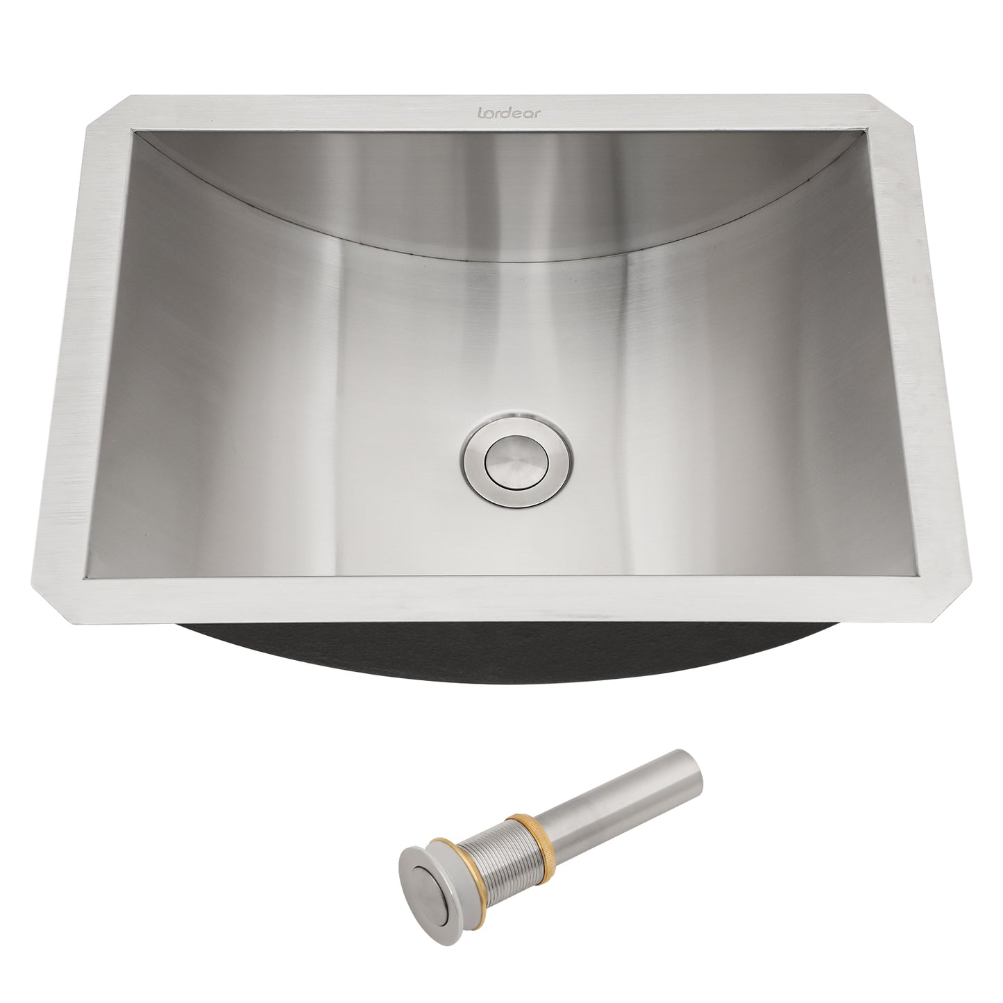 Kichae Bathroom Sink Stainless Steel 18in Undermount Vanity Bathroom Sinks Rectangle Stainless Steel Lavatory Sink Basin with Drain