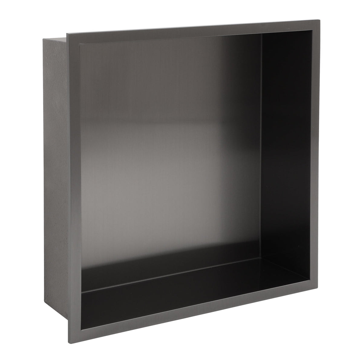KICHAE 12x12 recessed stainless steel shower niche – Gunmetal Black main