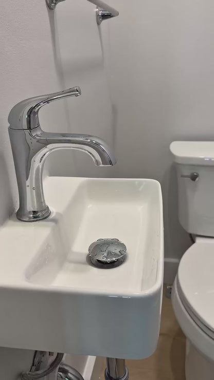 Kichae 13 x 11 Inch Wall Mount White Ceramic Vessel Sink Bathroom Sink with Faucet Hole