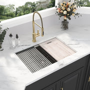 Kichae 27x19 Undermount Workstation Kitchen Sink 304 Stainless Steel Single Bowl All-In-One Prep Sink Kichae USA