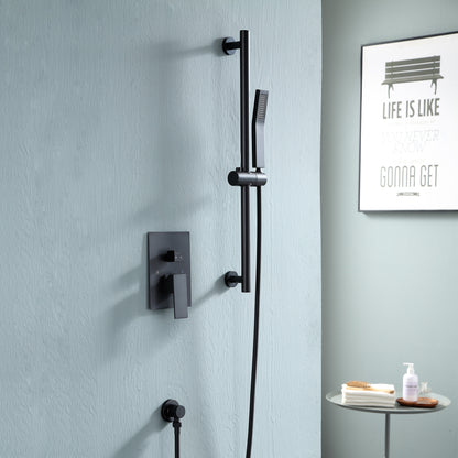 12 Inch Rainfall Square Shower System with Sliding Bar Wall Mounted(Valve Included)