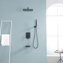 Load image into Gallery viewer, 12 Inch Rainfall Square Shower System with Handheld Shower and Linear Faucet Wall Mounted(Valve Included)

