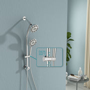 5 Inch Rainfall Round Shower System with Handheld Shower 7 Spray Multi Function Dual Shower Head Kichae USA
