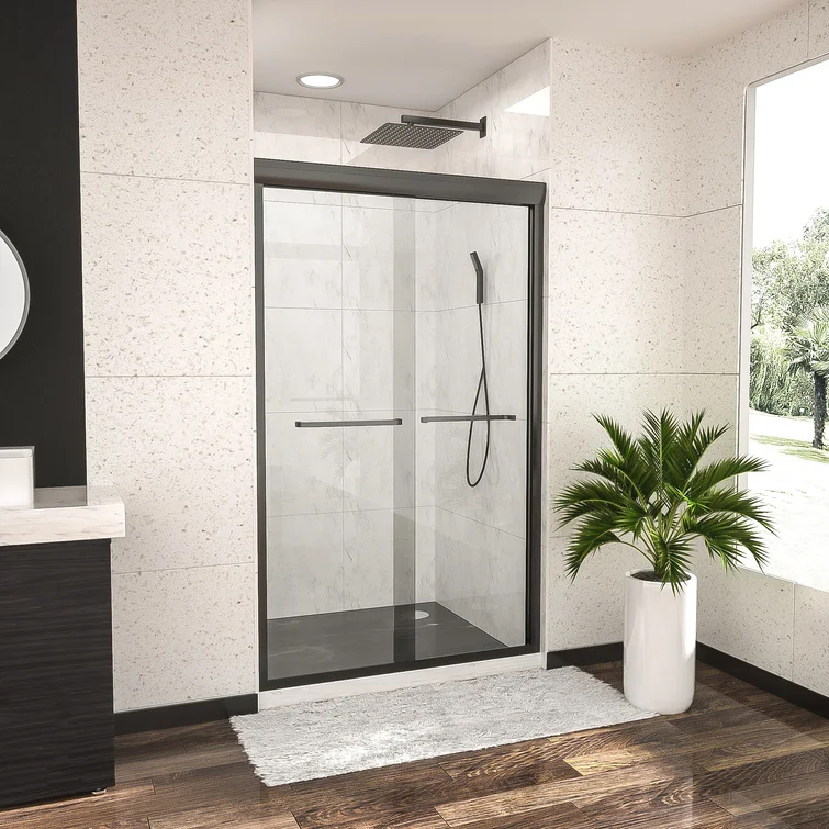 48" W x 76" H Semi-Frameless Shower Door And Enclosure Bypass Sliding