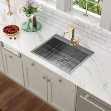Load image into Gallery viewer, 28&quot; L X 22&quot; W Drop-In Farmhouse Kitchen &amp; Utility Sink with Basket Strainer Lordear
