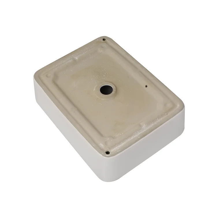 19"Wx14-1/2"Dx5-1/2"H Bathroom Vessel Sink White Glazed Ceramic Rectangular