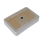 24''Wx16''Dx5''H Bathroom Vessel Sink White Ceramic Rectangular Top-Mounted Kichae USA