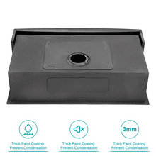 Load image into Gallery viewer, 30&quot; W x 20&quot; D Farmhouse Kitchen Sink Gunmetal Black Sink Single Bowl with Roll-up Rack Apron Front
