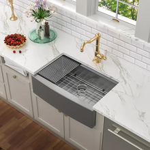 Load image into Gallery viewer, 30&quot; W x 22&quot; D Farmhouse Apron Front Kitchen Sink Workstation Sink with Accessories
