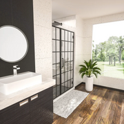 34'' W X 72'' H Semi-Frameless Shower Door and Enclosure in Matte Black Kichae USA
