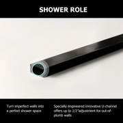 34'' W X 72'' H Frameless Shower Door and Enclosure Single Panel in Matte Black Kichae USA