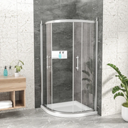 36'' W x 72'' H Semi-Frameless Shower Door and Enclosure Neo-Round Corner Sliding Tempered Glass Kichae USA
