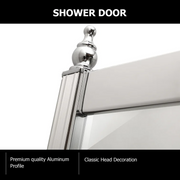 36'' W x 72'' H Semi-Frameless Shower Door and Enclosure Neo-Round Corner Sliding Tempered Glass Kichae USA