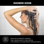 36'' W x 72'' H Semi-Frameless Shower Door and Enclosure Neo-Round Corner Sliding Tempered Glass Kichae USA