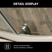 36'' W x 72'' H Semi-Frameless Shower Door and Enclosure Neo-Round Corner Sliding Tempered Glass Kichae USA