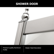 36'' W x 72'' H Semi-Frameless Shower Door and Enclosure Neo-Round Corner Sliding Tempered Glass Kichae USA