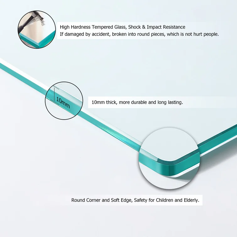 36" W x 72" H Semi-Frameless Shower Door and Enclosure Neo-Round Corner Sliding Tempered Glass