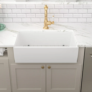 36'' W x 20'' D Farmhouse Kitchen Sink White Porcelain with Accessories Apron Front Kichae USA