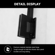 40'' W X 72'' H Semi-Frameless Shower Door and Enclosure Hinged in Matte Black Kichae USA