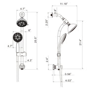 5 Inch Rainfall Round Shower System with Handheld Shower 7 Spray Multi Function Dual Shower Head Kichae USA