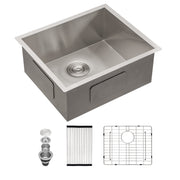 Kichae 23''x18'' Undermount Kitchen Sink Bar Sink Single Bowl 18 Gauge Stainless Steel Outdoor Prep Sink with Full Accessories Kichae USA
