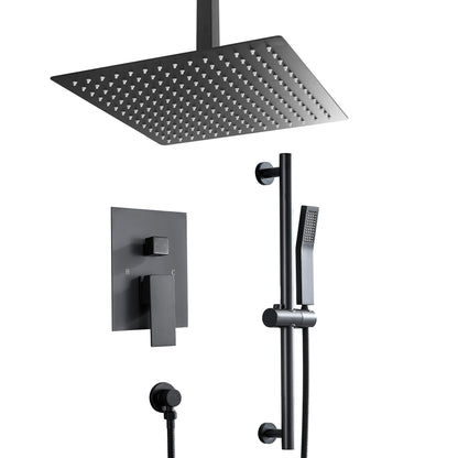 16 Inch Rainfall Square Shower System with Handheld Shower Ceiling Mounted (Valve Included)