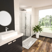 60'' W X 72'' H Semi-Frameless Shower Door and Enclosure Single Sliding Kichae USA