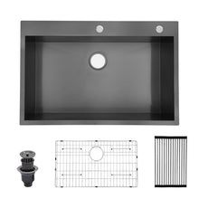 Load image into Gallery viewer, 25&quot; L x 22&quot; W Drop-In Farmhouse Kitchen &amp; Utility Sink with Faucet Lordear
