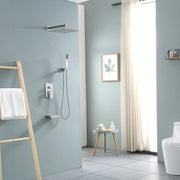 12 Inch Rainfall Square Shower System with Handheld Shower and Linear Faucet Wall Mounted(Valve Included) Kichae USA