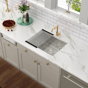 Kichae 23''x18'' Undermount Kitchen Sink Bar Sink Single Bowl 18 Gauge Stainless Steel Outdoor Prep Sink with Full Accessories Kichae USA