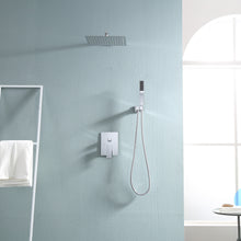 Load image into Gallery viewer, 12 Inch Rainfall Square Shower System Wall Mounted with Handheld Shower (Valve Included)
