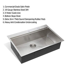 Load image into Gallery viewer, 33&quot; W x 22&quot; D Topmount Kitchen Sink Workstation Sink Stainless Steel with Cutting Board
