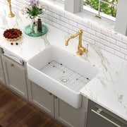 33" L x 20" W Farmhouse Kitchen & Utility Sink with Basket Strainer Lordear