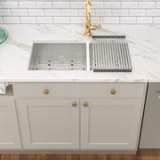 33" Lx19" W Undermount Farmhouse Kitchen & Utility Sink Deep Double Bowl 18 Gauge Stainless Steel Lordear