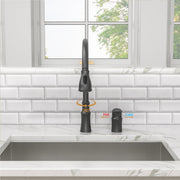 Kichae Matte Black Pull Out Kitchen Faucet Single Handle Stainless Steel 2 Spray Modes Kichae USA