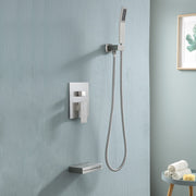 12 Inch Rainfall Square Shower System with Handheld Shower and Linear Faucet Wall Mounted(Valve Included) Kichae USA
