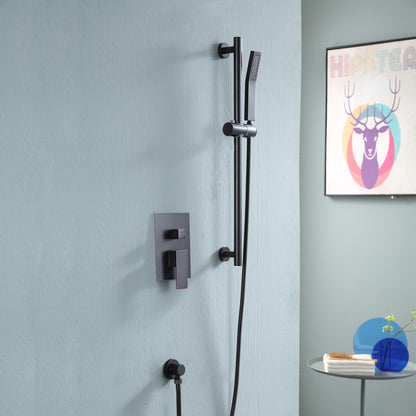 10 Inch Rainfall Square Shower System with Handheld Shower Sliding Bar Wall Mounted