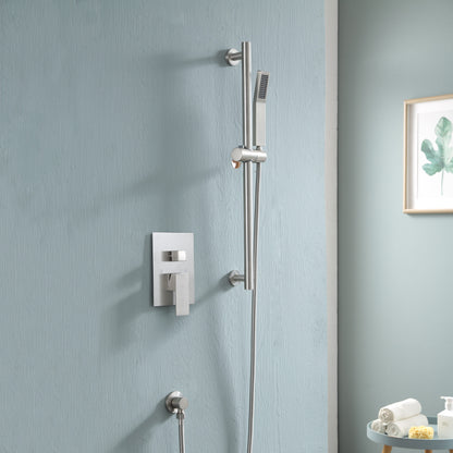 12 Inch Rainfall Square Shower System with Sliding Bar Wall Mounted(Valve Included)