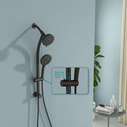 5 Inch Rainfall Round Shower System with Handheld Shower 7 Spray Multi Function Dual Shower Head Kichae USA