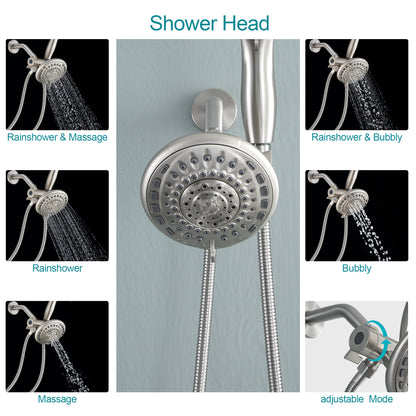 5 Inch Rainfall Round Shower System 5 Spray High Pressure Wall Mounted ( Valve Included)