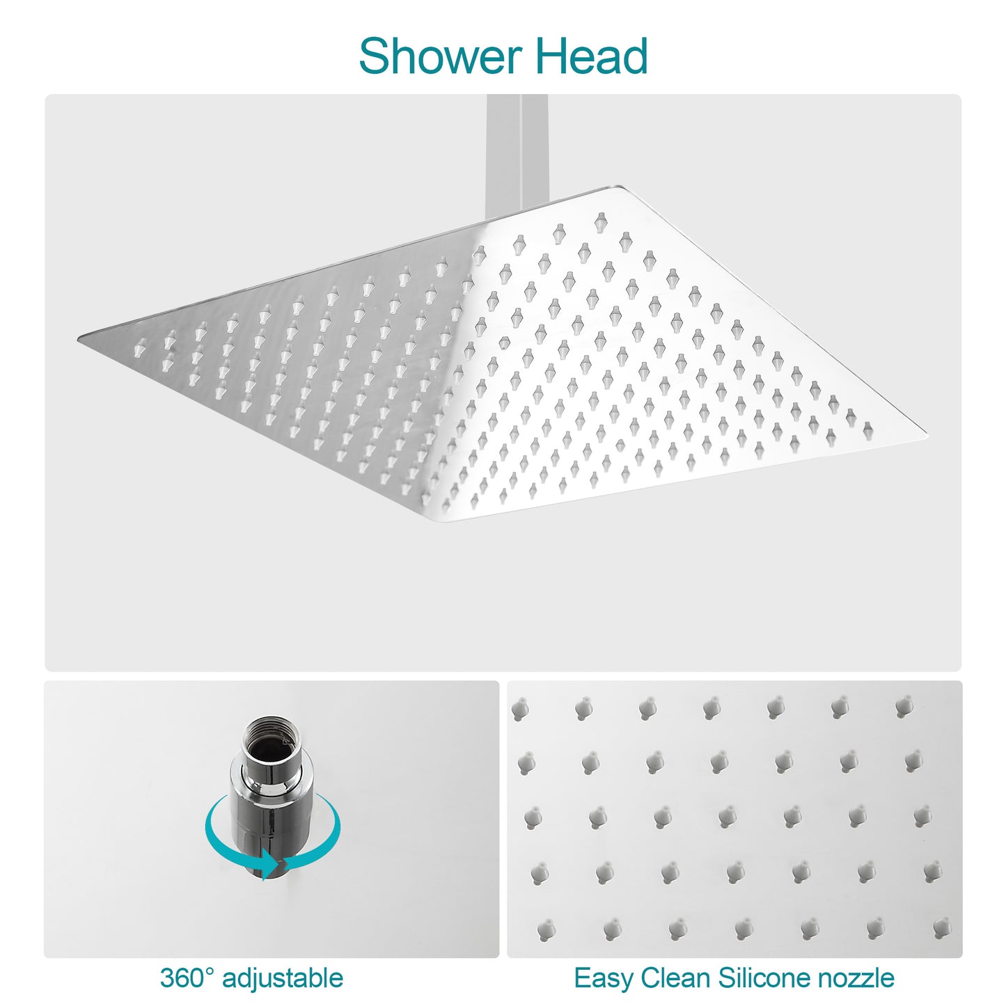 10 Inch Rainfall Square Shower System with Handheld Shower Ceiling Mounted in Polished Chrome (Valve Included)