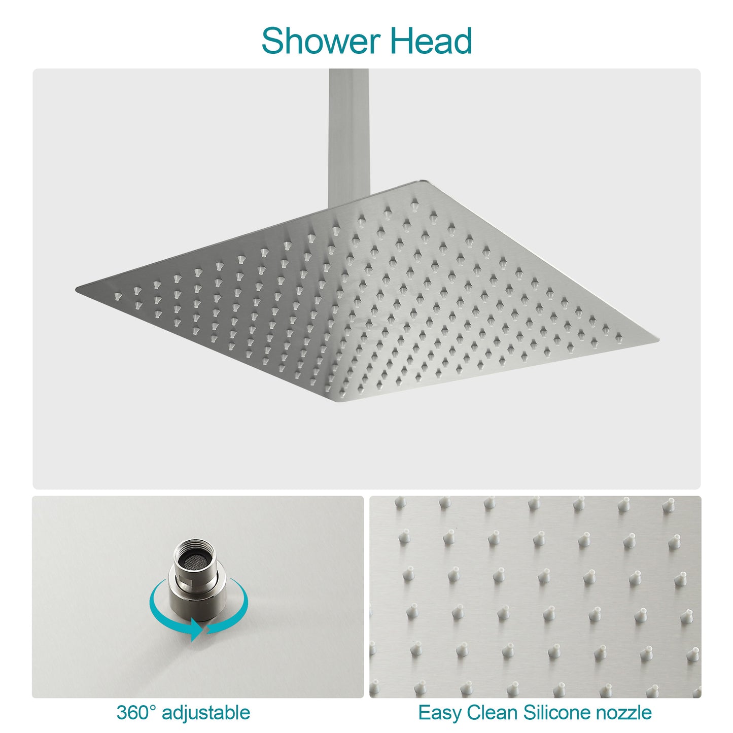 12 Inch Rainfall Square Shower System with Handheld Shower and Linear Faucet Ceiling Mounted (Valve Included)