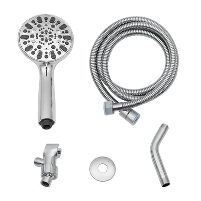 5 Inch Rainfall Round Handheld Shower Head 7 Spray Multi Function Adjustable