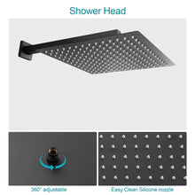 Load image into Gallery viewer, 10 Inch Rainfall Square Shower System with Handheld Shower Wall Mounted in Matte Black (Valve Included)
