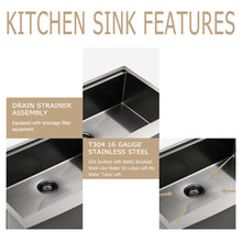 Load image into Gallery viewer, 30&quot; W x 22&quot; D Farmhouse Kitchen Sink Single Bowl Stainless Steel in Gunmetal Black Apron Front

