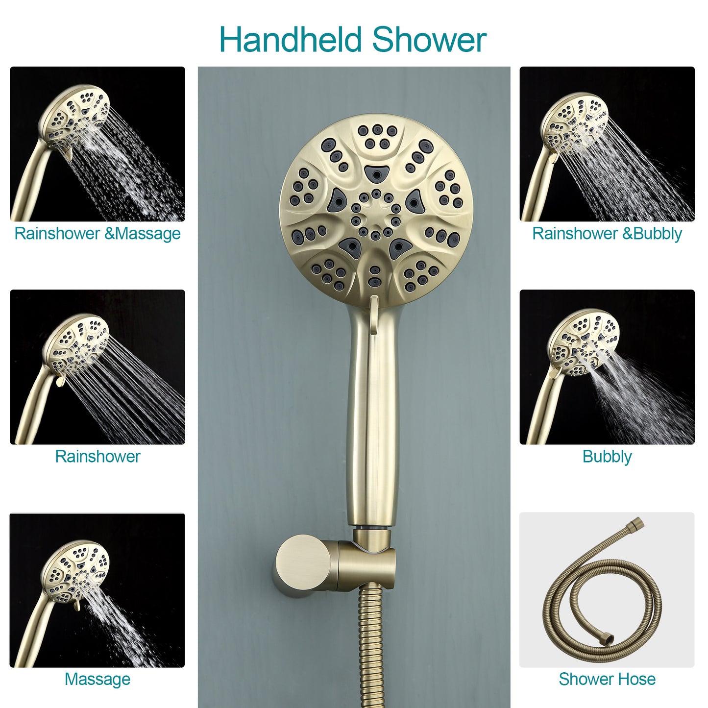 10 Inch Rainfall Round Shower System with Handhel Shower Wall Mounted (Valve Included)