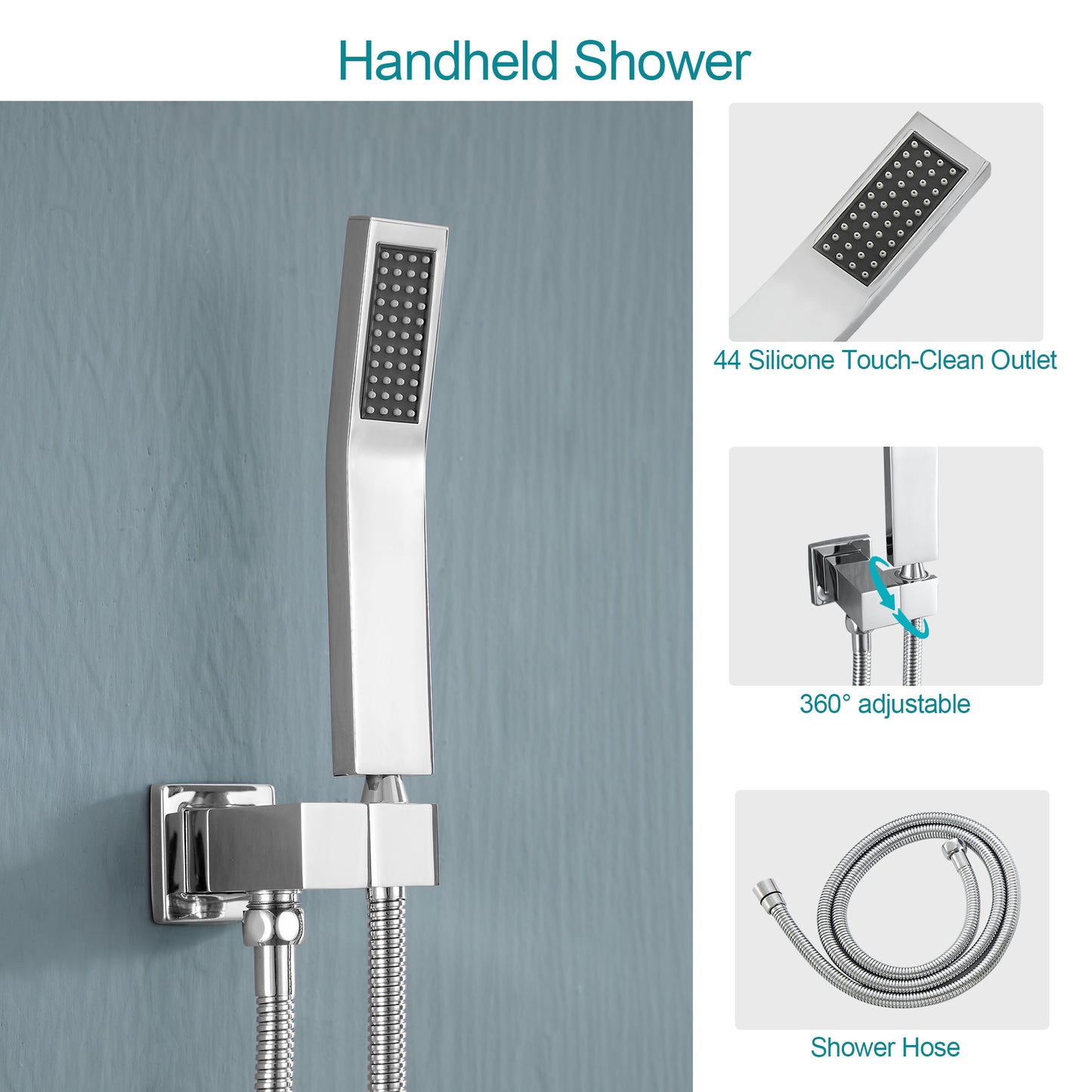 12 Inch Rainfall Square Shower System Ceiling Mounted in Brushed Nickel/Chrome(Valve Included)