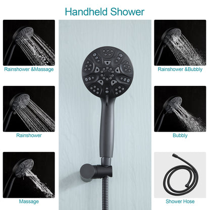 10 Inch Rainfall Round Shower System with Handhel Shower Wall Mounted (Valve Included)