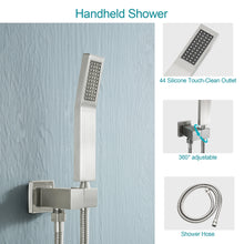 Load image into Gallery viewer, 12 Inch Rainfall Square Shower System Wall Mounted with Handheld Shower (Valve Included)
